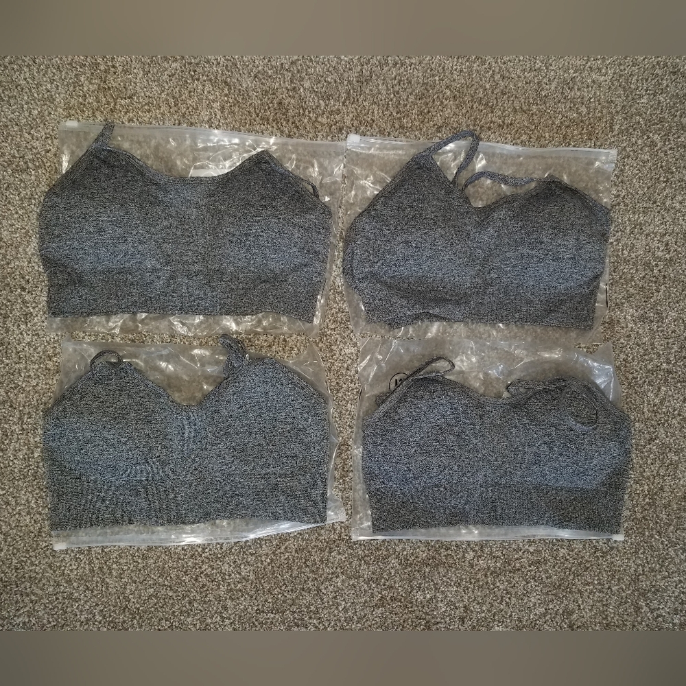 Spaghetti Strap Sports Bras | Women's | Dark Grey | Medium | 4 total